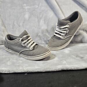 Vans Atwood Womens 6.5 Gray Canvas Lace Up Skate Sneakers Casual Shoes